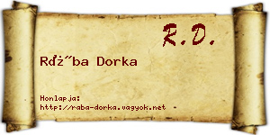 Rába Dorka névjegykártya